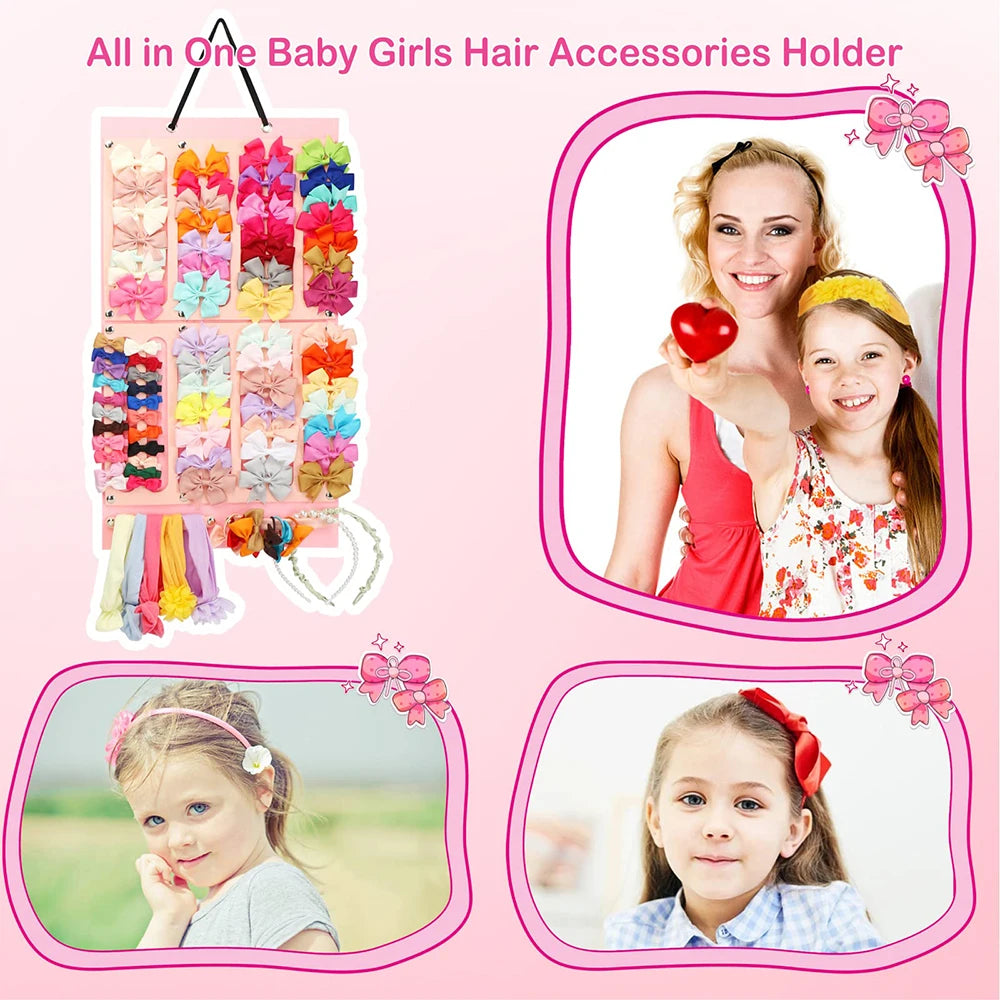 Hair Accessories Organizer Wall Mounted Decoration Holder Girls Bedroom Hair Rope Clips Headbands Glasses Organizing Storage