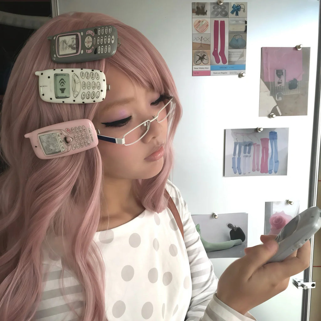 Subculture Punk original mobile phone styling hair clip Japanese ins girl couple Gifts New Headwear Decorative accessories