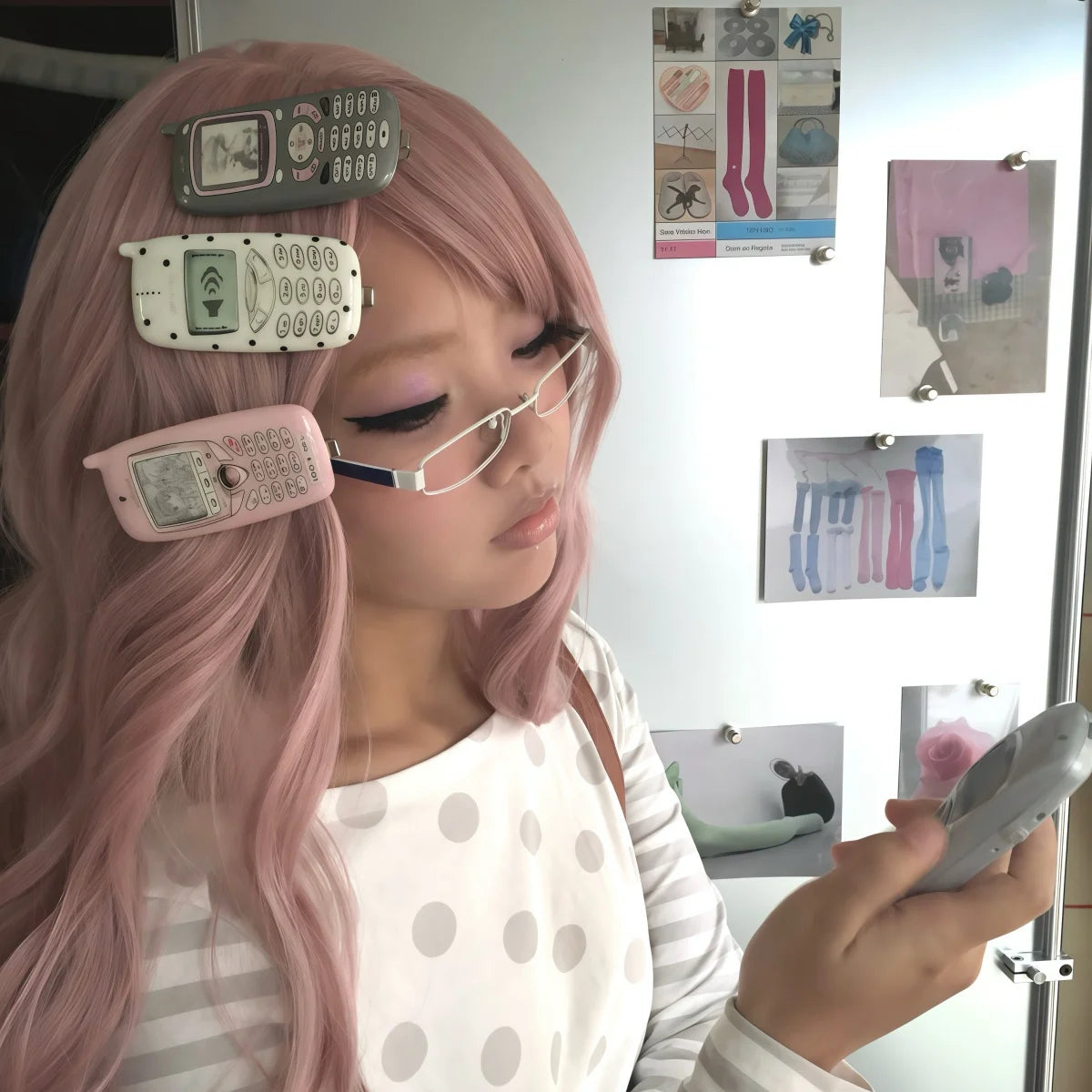Subculture Punk original mobile phone styling hair clip Japanese ins girl couple Gifts New Headwear Decorative accessories