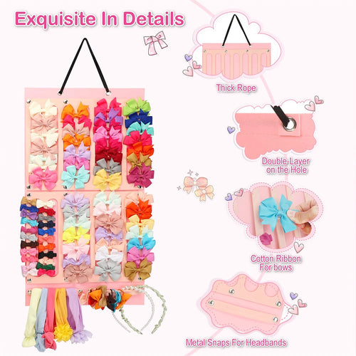 Hair Accessories Organizer Wall Mounted Decoration Holder Girls Bedroom Hair Rope Clips Headbands Glasses Organizing Storage